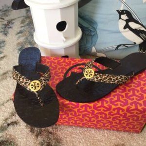 Tory Burch Mini Leopard/Gold Sandals - Size 7